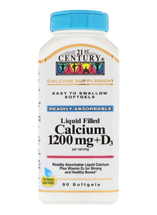 21st Century Liquid Filled Calcium Plus D3 - 90 Softgels - Image 1